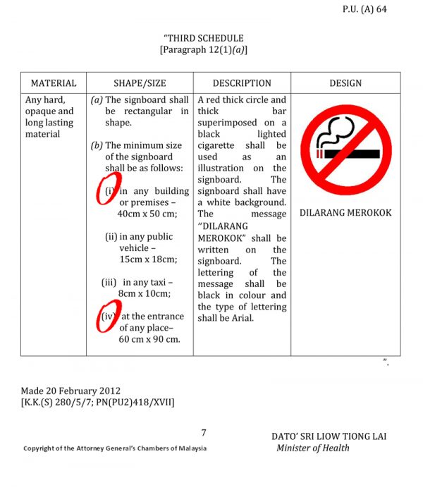 Control of Tobacco Product(Amendment)Regulations 2012 Pg7