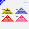 Social Distancing Floor Sticker Triangular Shape Color
